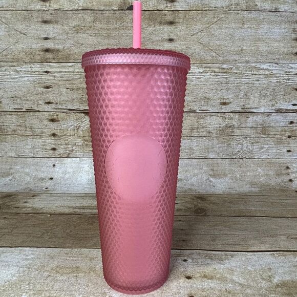 STARBUCKS PASTAL SOFT TOUCH JELLY SPRING MATTE PINK GIRL CORE STUDDED TUMBLER - Picture 1 of 5